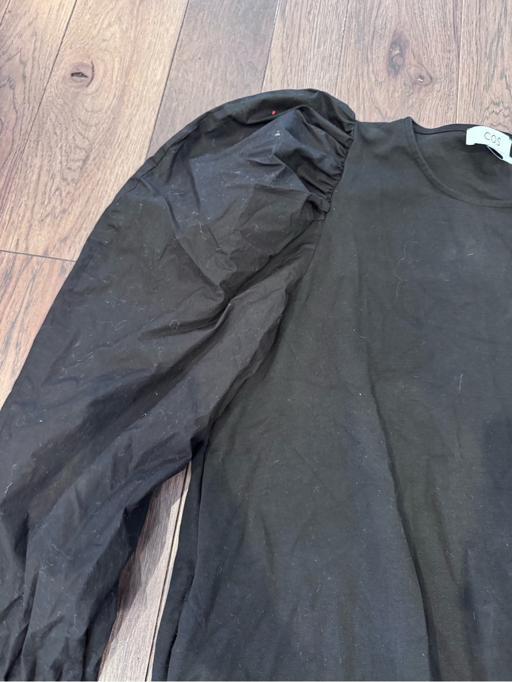 COS Black Puff-Sleeve Crewneck Dress - Picture 4 of 7